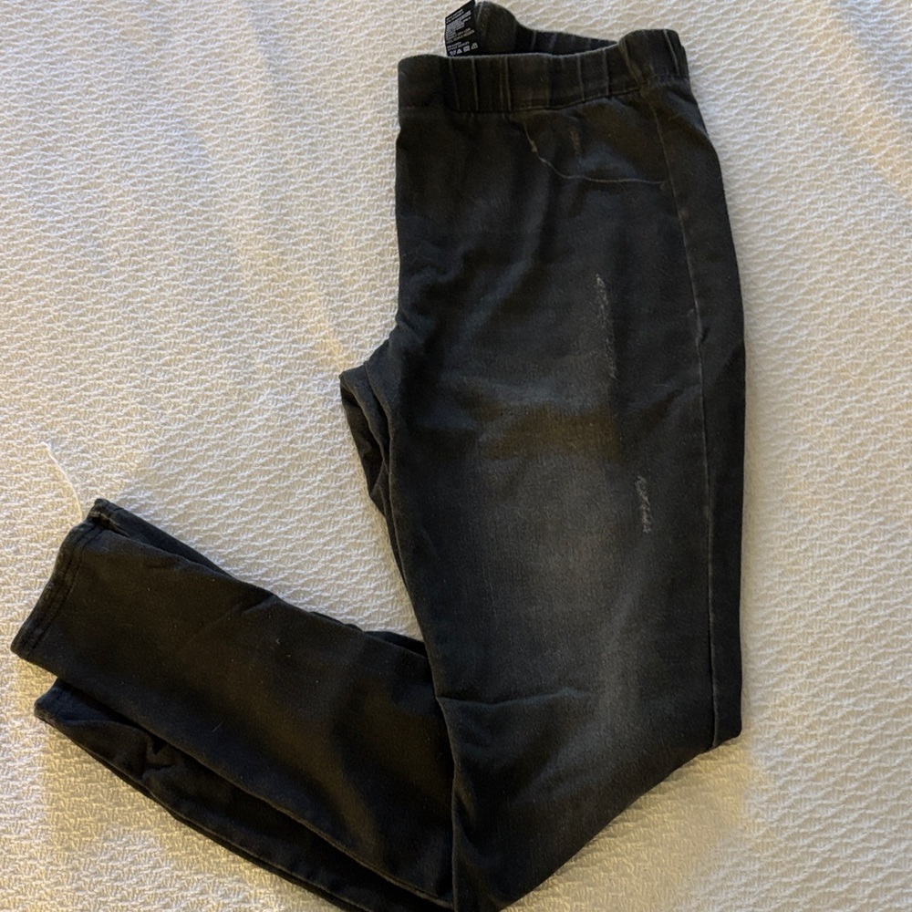 HUE Faded/distressed Black Leggings